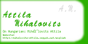 attila mihalovits business card